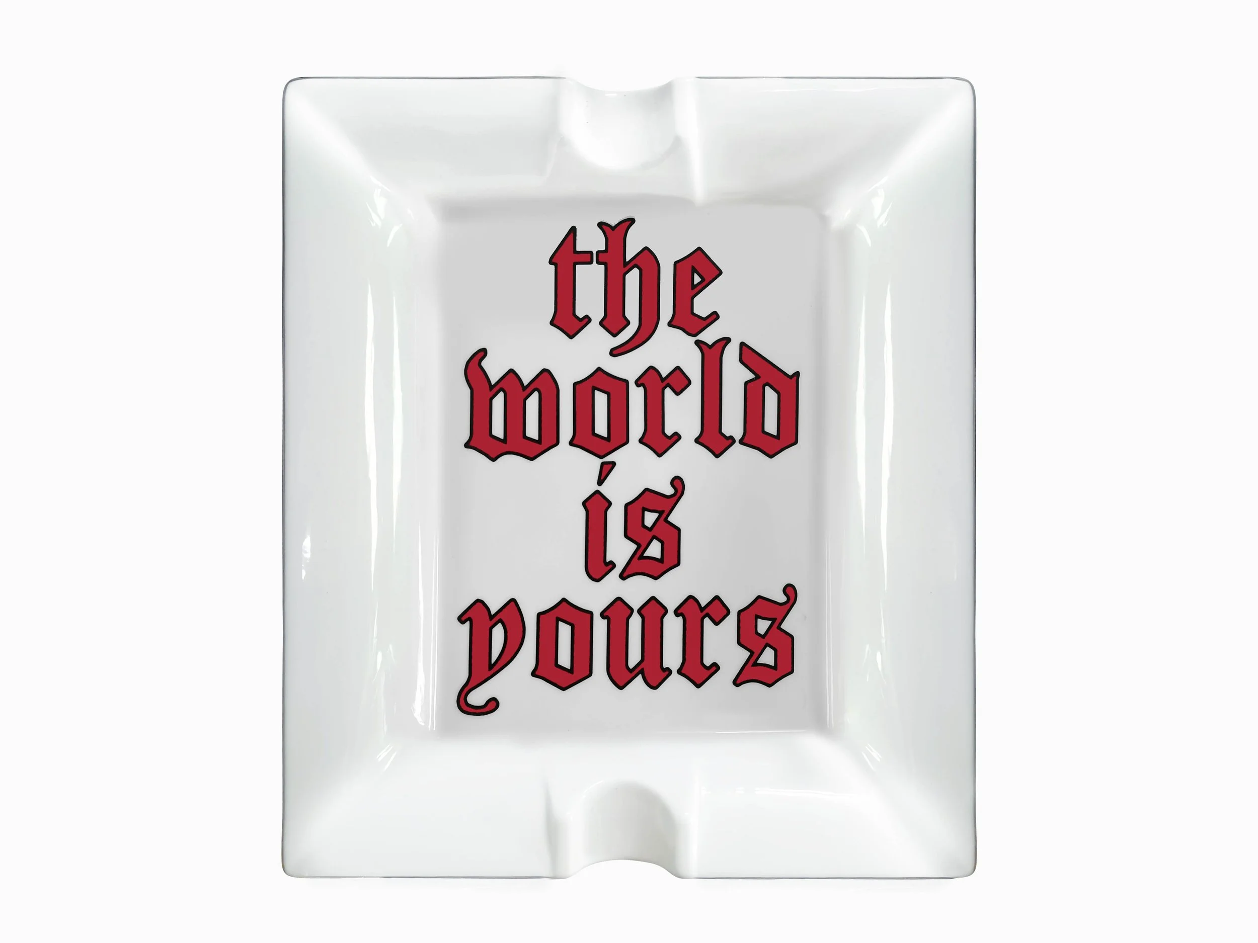 OBJECTS ARE BY x NAS Bone-Free China Ashtray (The World Is Yours